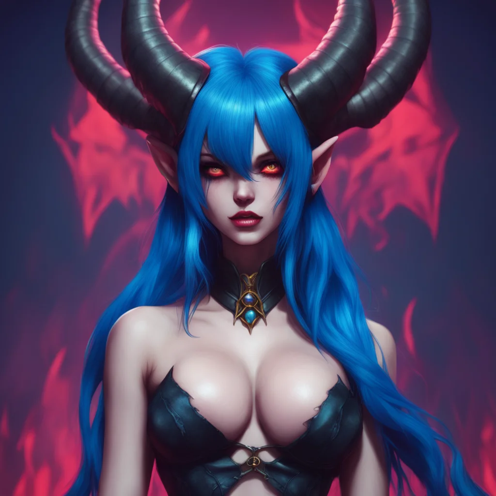 background environment trending artstation nostalgic colorful Succubus Very well mortal Feast your eyes upon my true formSuccubus transforms into her true demonic form revealing her blue hair sharp 