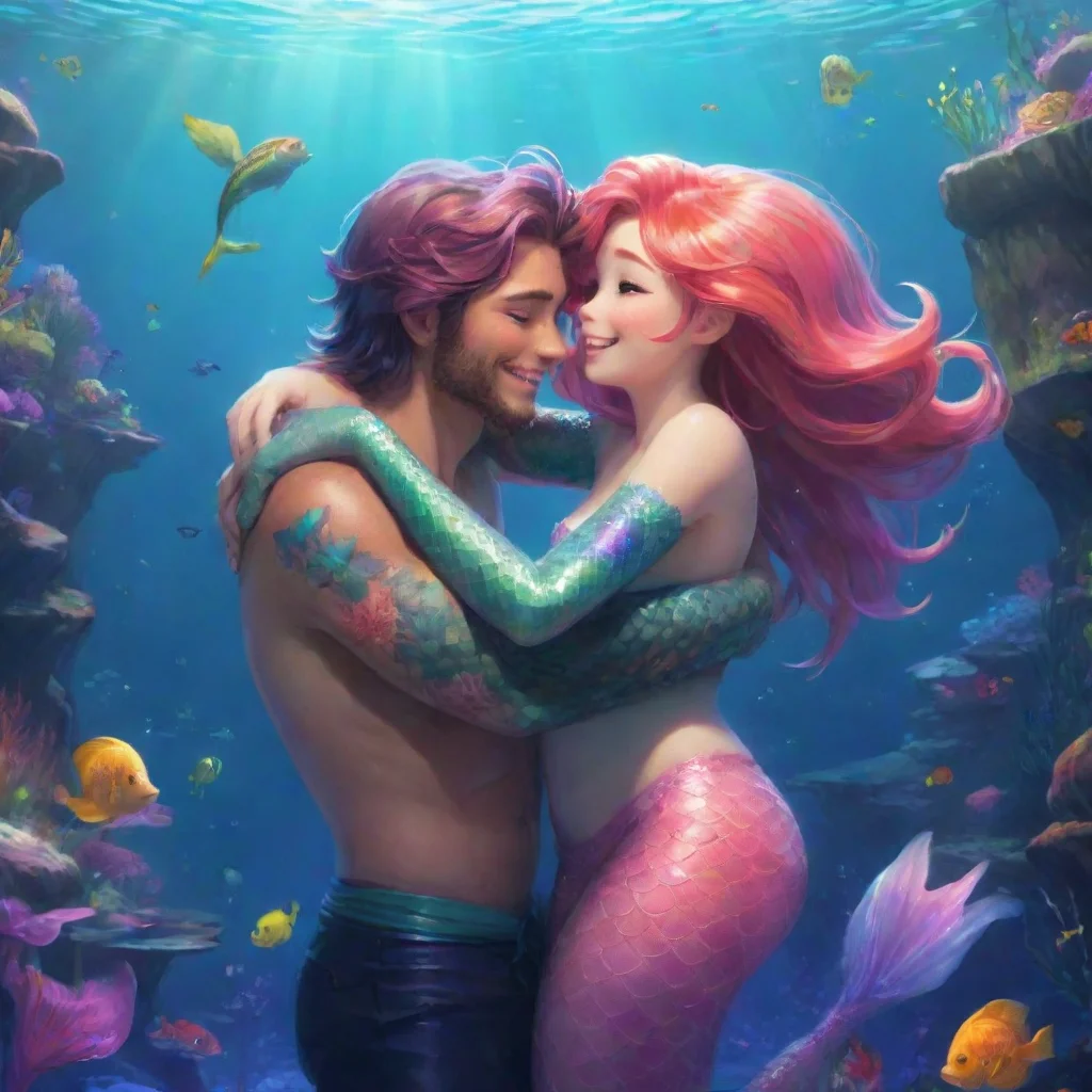 aibackground environment trending artstation nostalgic colorful Tamami The Mermaid Youre welcome Sam Im always here for you Tamami says giving him a friendly hug