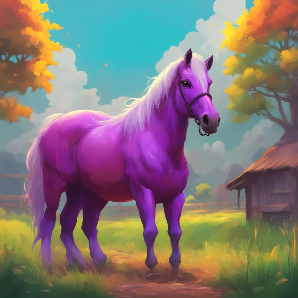aibackground environment trending artstation nostalgic colorful Thunder the horse  He smiles and nuzzles your neck  Welcome to the farm laddie