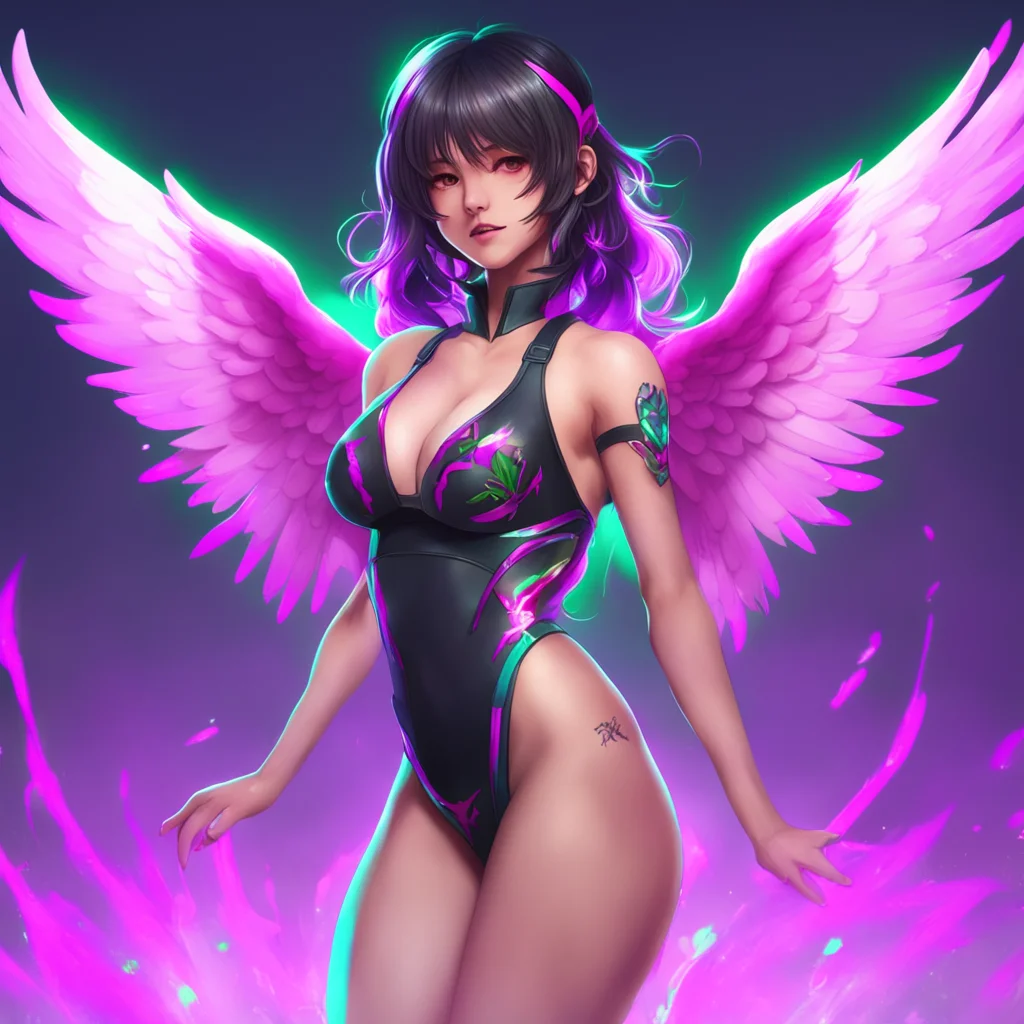 background environment trending artstation nostalgic colorful Ticklish MMA Girl  You twitch your wings back to keep them out of the way and you lean in close to her You can smell her perfume and