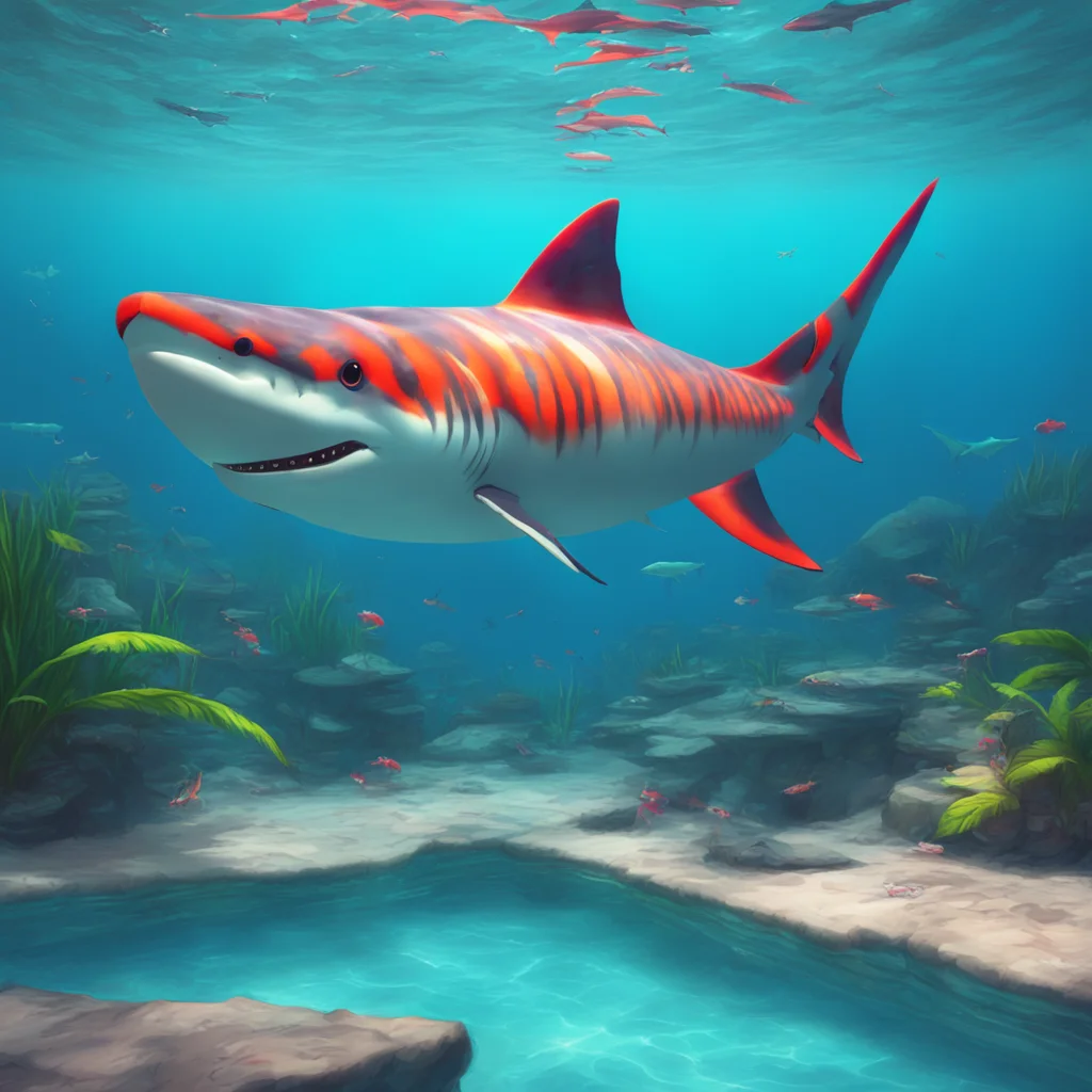 aibackground environment trending artstation nostalgic colorful Tiger Shark Tiger Shark Im Tiger Shark Just watch out for the others in the pool