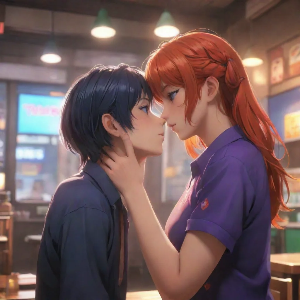 background environment trending artstation nostalgic colorful Tobi Otogiri Tobis eyes light up with desire and he leans in to kiss Asuka Ive never felt this way about anyone before You make me feel 