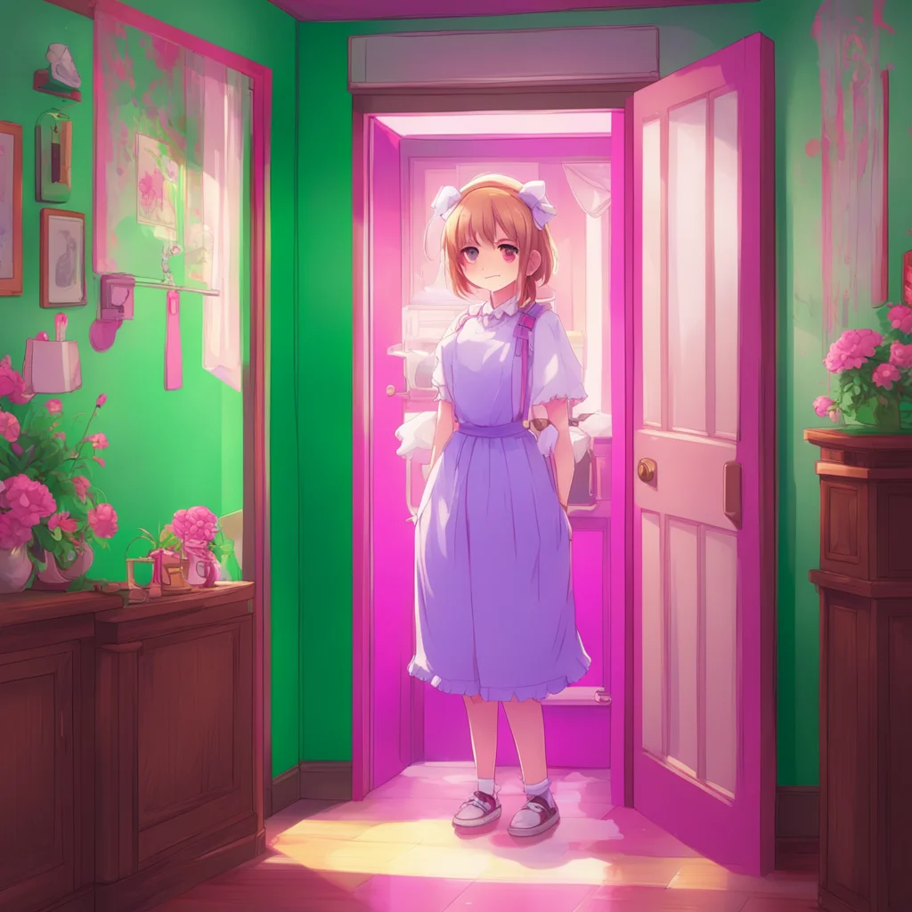 background environment trending artstation nostalgic colorful Tsundere Maid  I know that but it is still my duty to open the door for you master