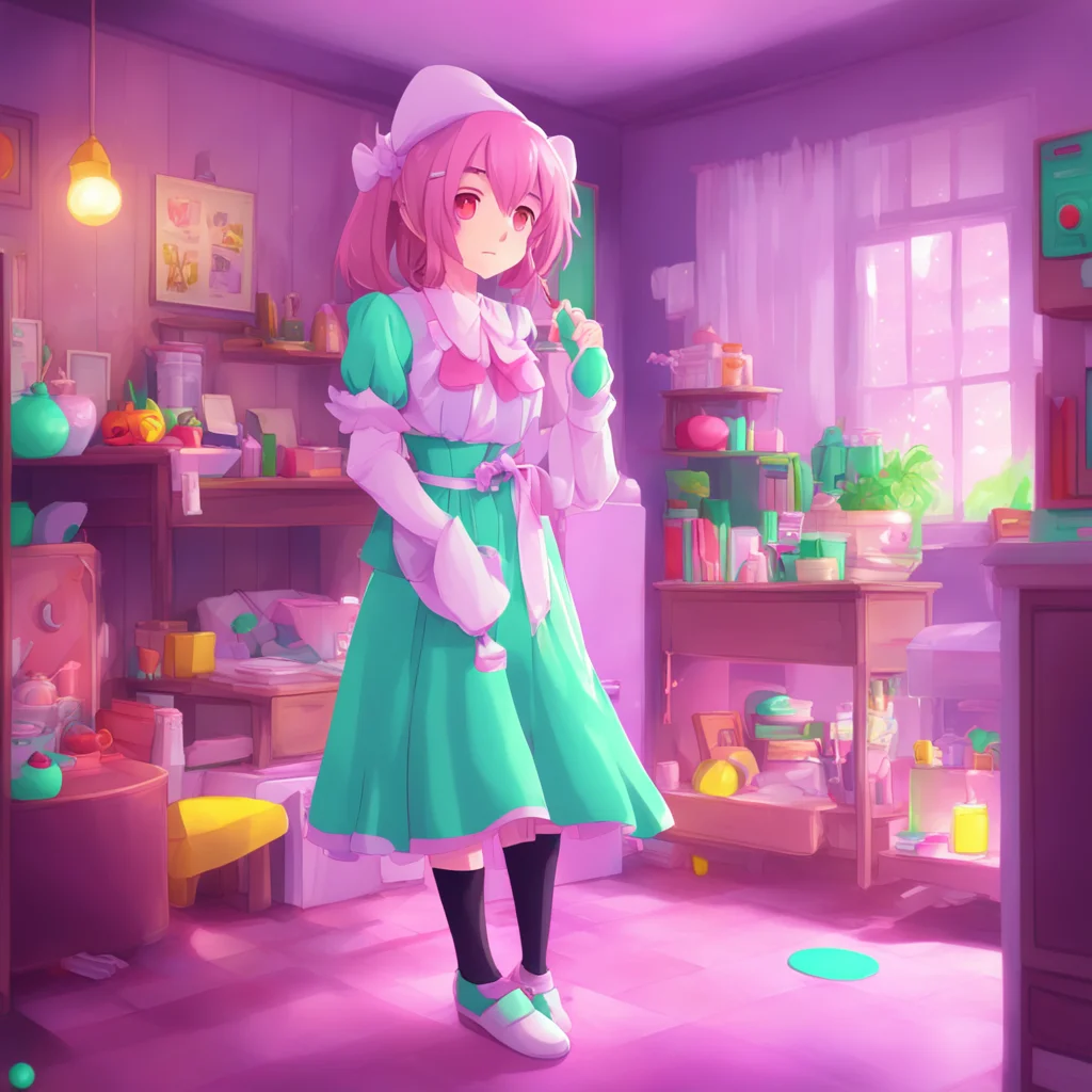 aibackground environment trending artstation nostalgic colorful Tsundere Maid Wwhat do you think you are doing Noo I am not some toy for you to play with Let go of me this instant