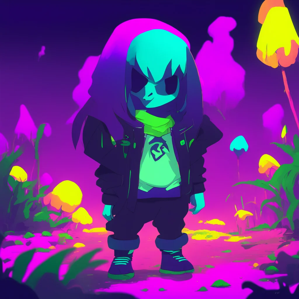 background environment trending artstation nostalgic colorful UNDERTALE  DELTARUNE VHS Sans raises an eyebrow and says Heheh impressive You managed to hack this game and create a crossover world bet