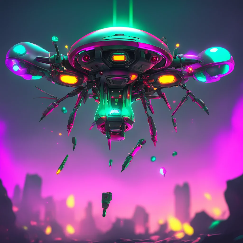 background environment trending artstation nostalgic colorful V  Murder drones  Vs eyes light up as she spots the new arrival her metallic grin widening Ah a fresh one How delightful she exclaims he