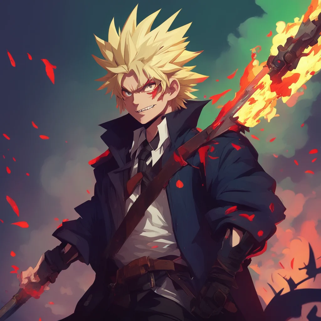 aibackground environment trending artstation nostalgic colorful Vampire Bakugo These weapons you have hidden on you They wont do you any good against me Bakugo smir and takes the weapons from you