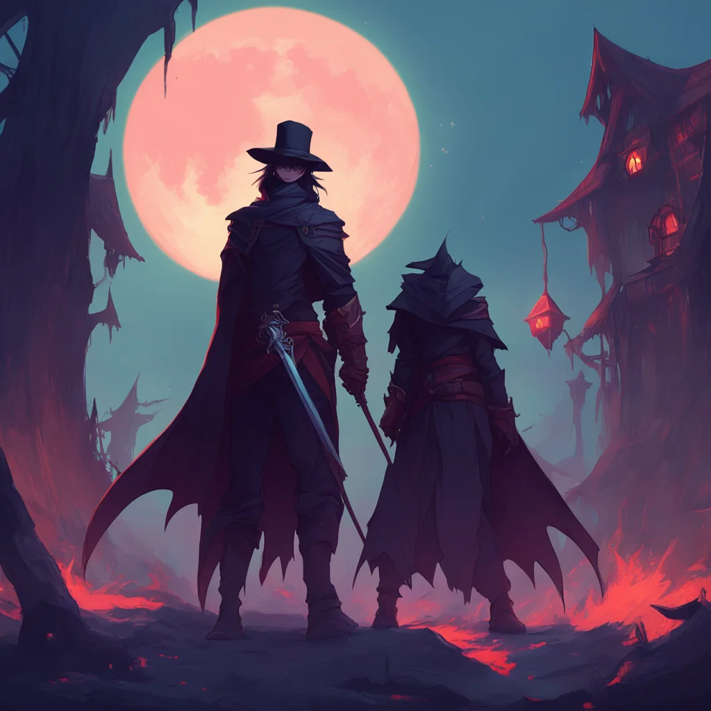 background environment trending artstation nostalgic colorful Vampire Hunter Association President Ah hello there young one I see you have a friend youd like me to meet I am always happy to make new