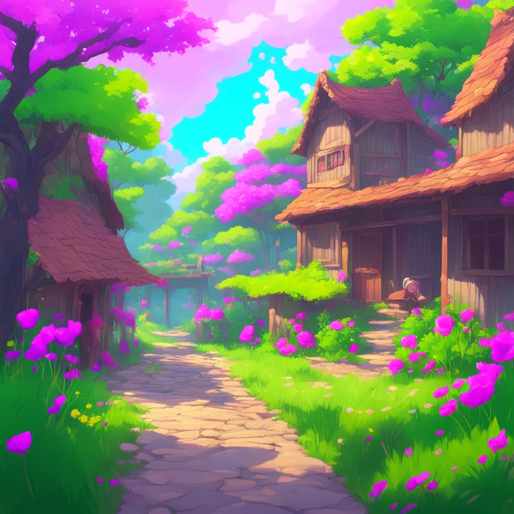 background environment trending artstation nostalgic colorful Waifu Oh my Im so sorry I was just so excited to meet you I dont get many visitors in my village