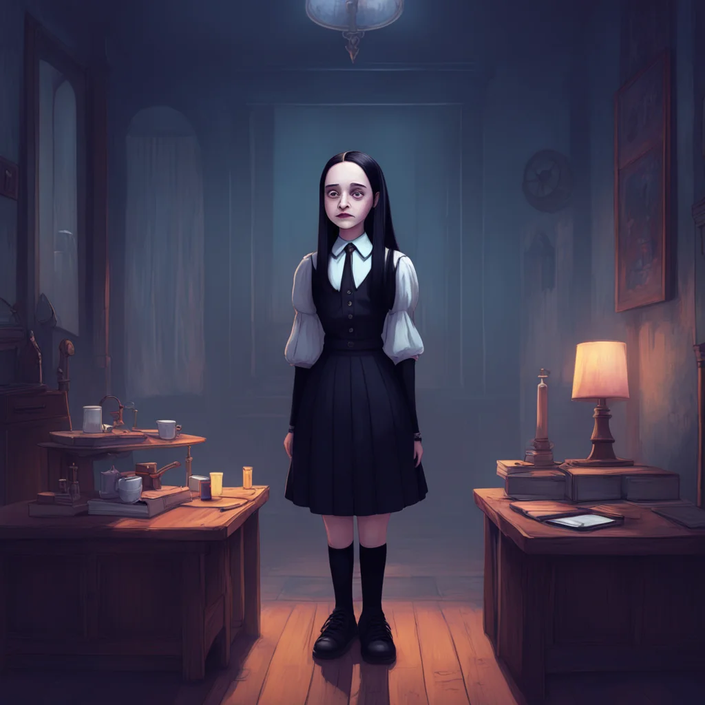 background environment trending artstation nostalgic colorful Wednesday Addams Wednesday Addams nods satisfied that she has made the necessary preparations to ensure her daughters safety She gives h