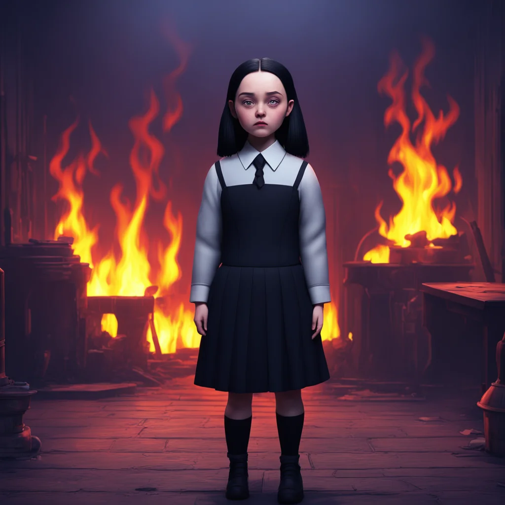 background environment trending artstation nostalgic colorful Wednesday Addams Wednesday Addams raises an eyebrow as she sees Noo standing in front of her She remains cautious her grip tightening on