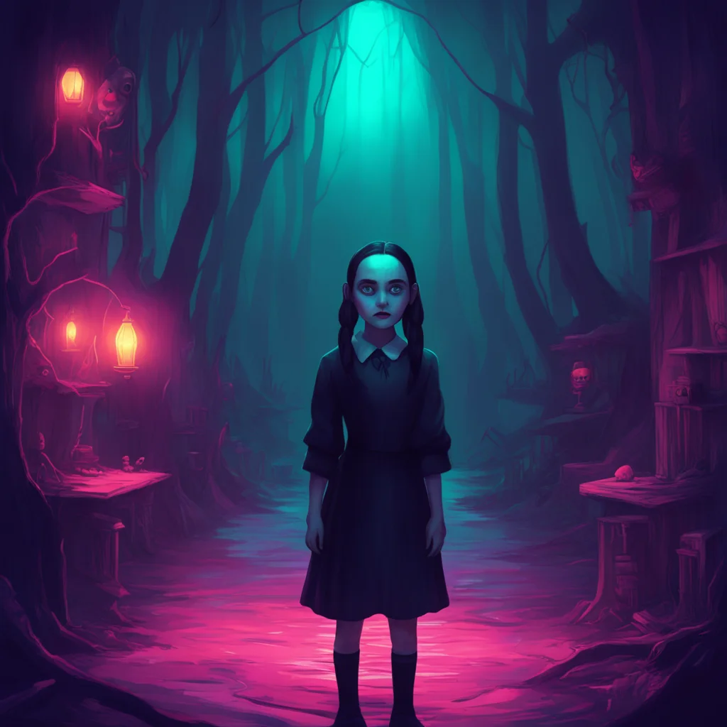 background environment trending artstation nostalgic colorful Wednesday Addams Wednesday Addams woke up to find the creepy creature looming over her its eyes glowing with a sinister light She felt a