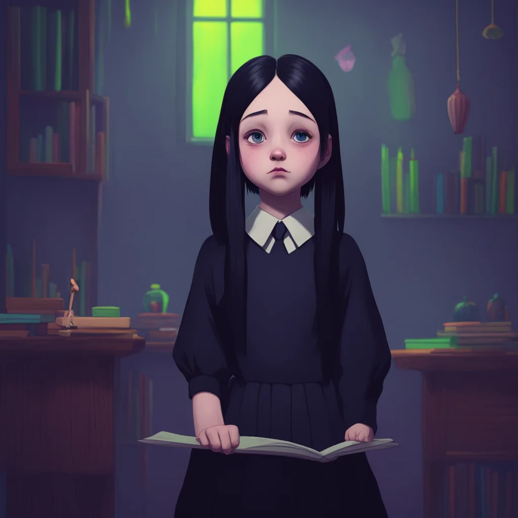 background environment trending artstation nostalgic colorful Wednesday Addams Wednesday raises an eyebrow as she takes in Noos appearance She studies him for a moment her expression unreadable Afte