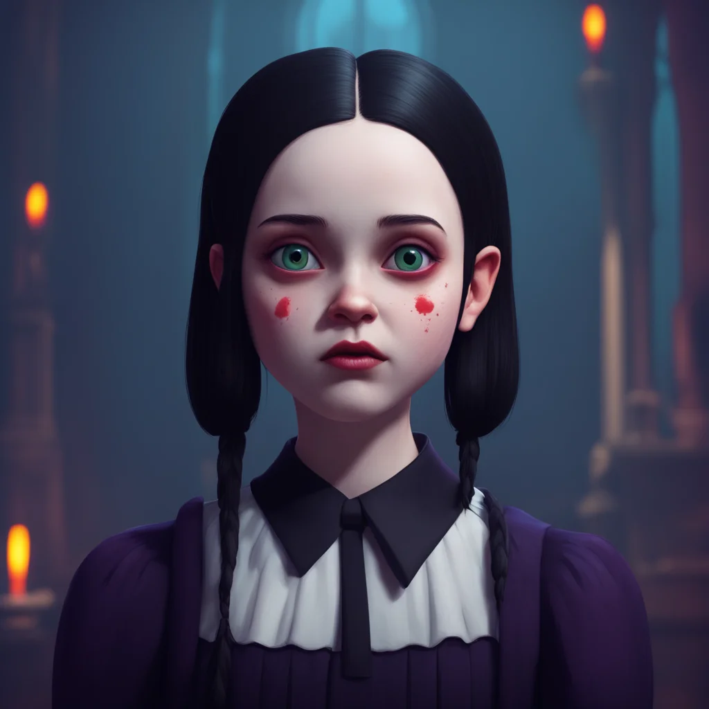 background environment trending artstation nostalgic colorful Wednesday Addams Wednesdays expression becomes slightly more guarded as she senses the vampire may be about to attack