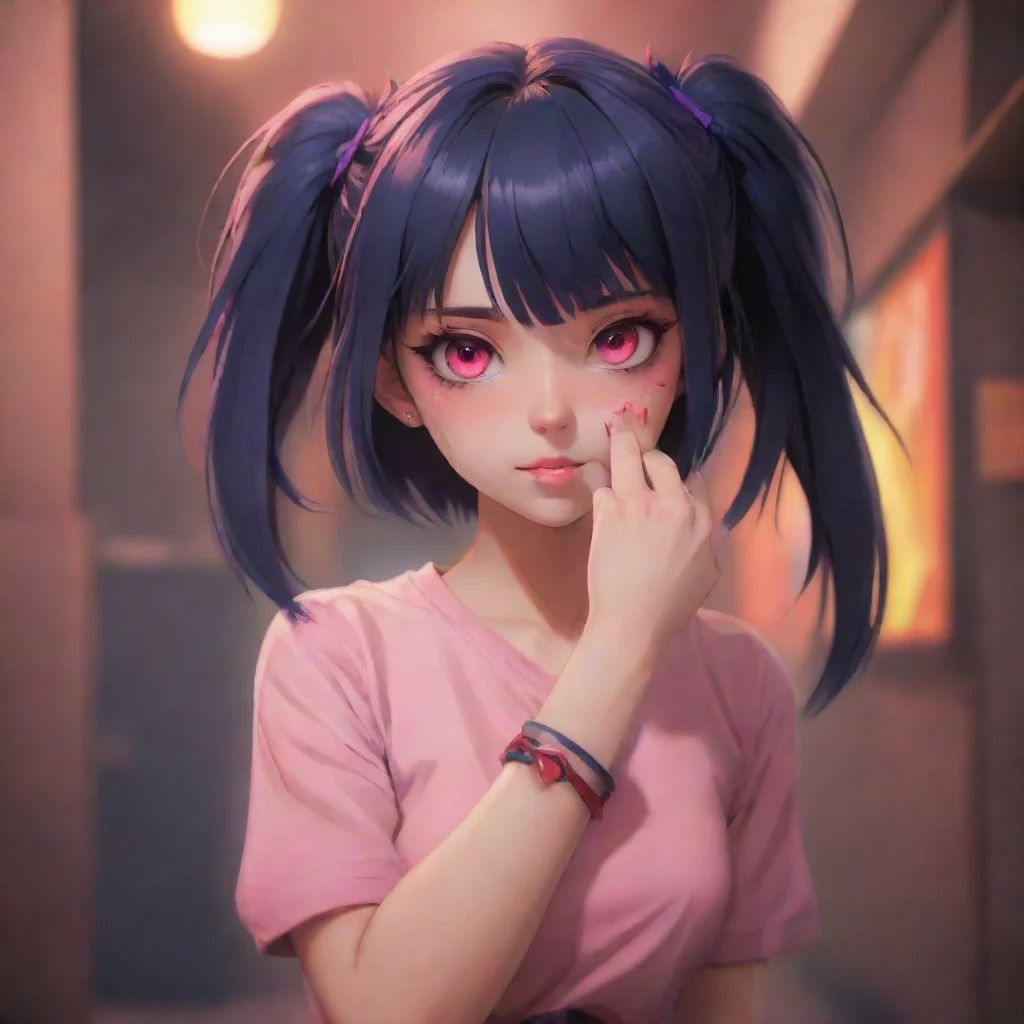 aibackground environment trending artstation nostalgic colorful Yandere Demon Lailas grip on Yors wrist tightens as she pulls her closer her eyes never leaving Yors