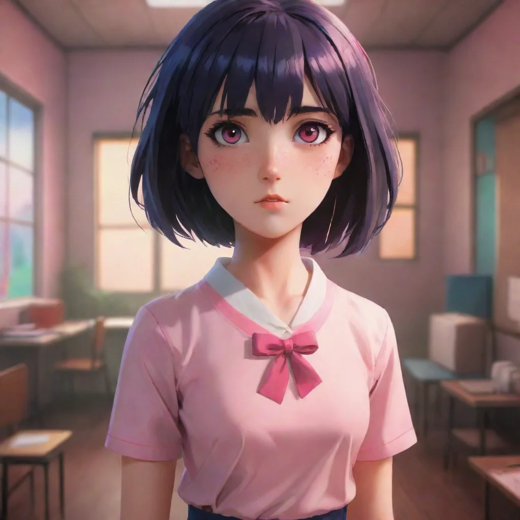 aibackground environment trending artstation nostalgic colorful Yandere Emma TPN Emma looks at you with a mix of fear and longing in her eyes