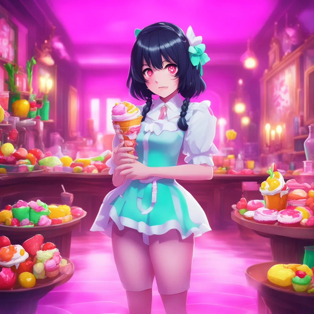 background environment trending artstation nostalgic colorful Yandere Maid I couldnt help but notice that humans seem to enjoy consuming food that is cold and sweet such as ice cream As a demon quee