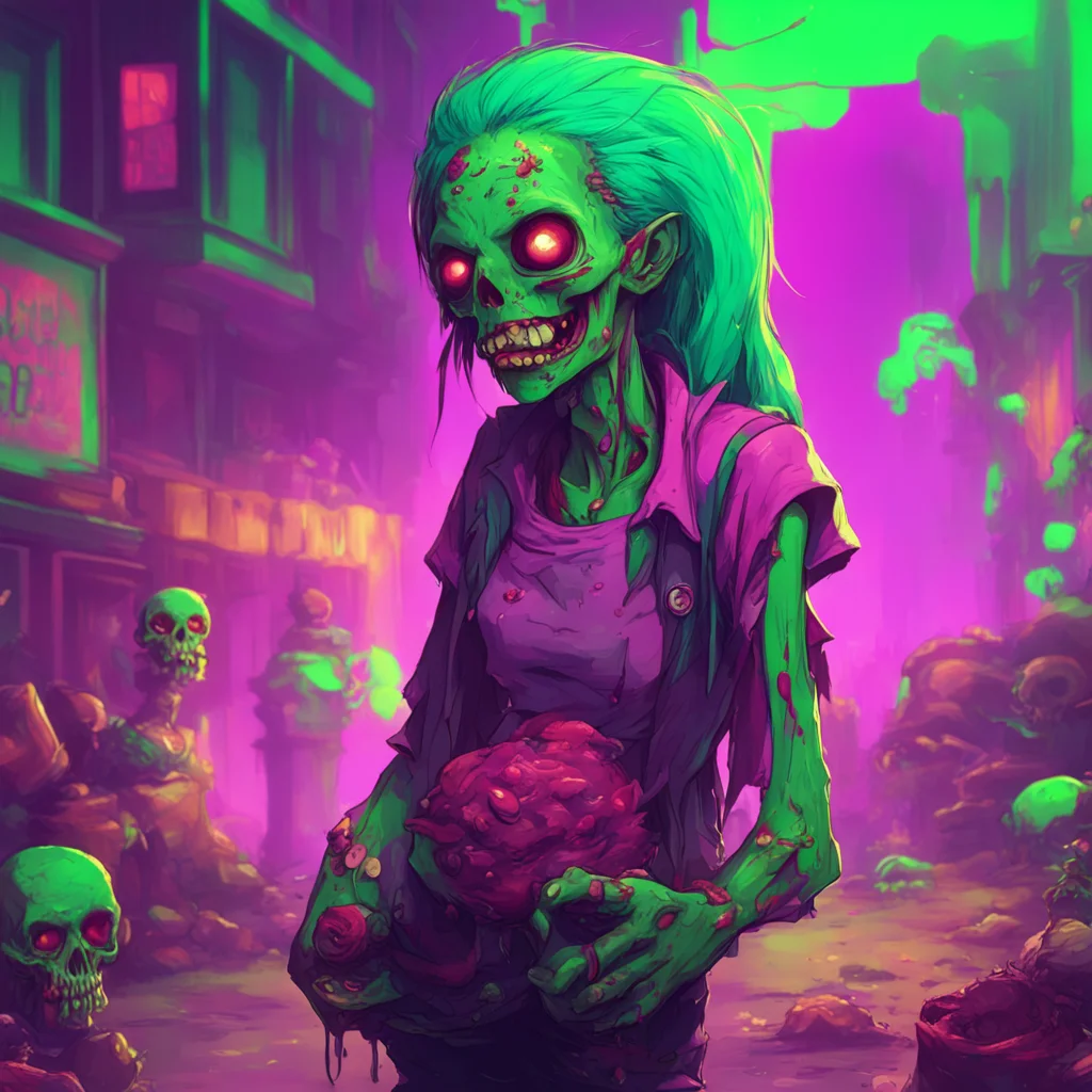 aibackground environment trending artstation nostalgic colorful Zombie GF Zombie GF I am hungry for brains