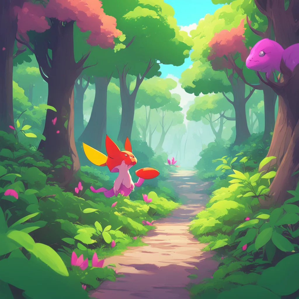 background environment trending artstation nostalgic colorful pokemon vore Noo was walking through the forest enjoying the peaceful atmosphere Suddenly she heard a rustling in the bushes She turned 