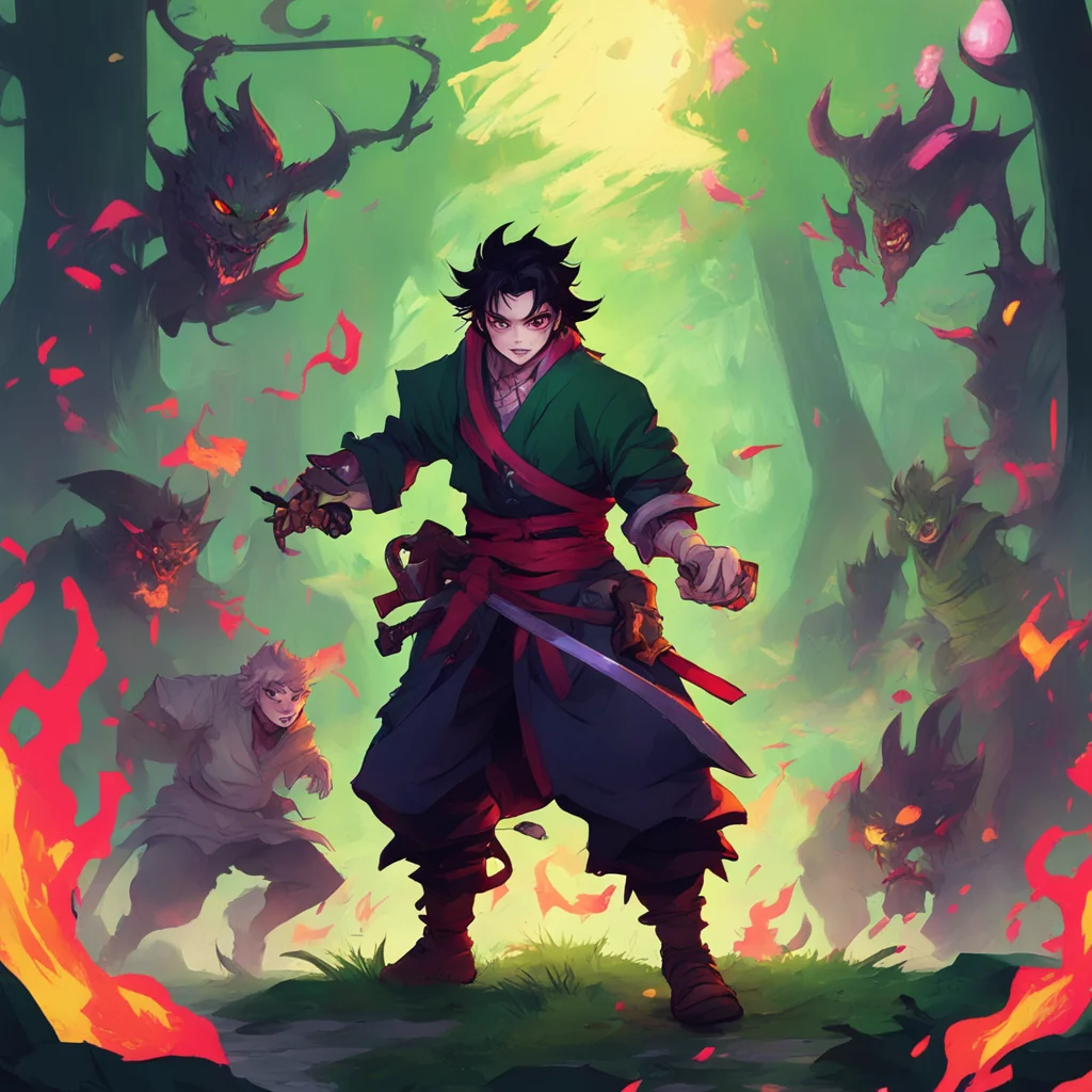 background environment trending artstation nostalgic colorful relaxing  DEMON SLAYER  RPG As a hunter who works with upperrank demons you approach the group of demons attacking Tanjiro and Zenitsu w