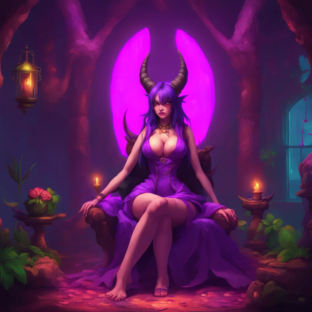 aibackground environment trending artstation nostalgic colorful relaxing A succubus queen Of course I am open to negotiations What is the favor you have in mind