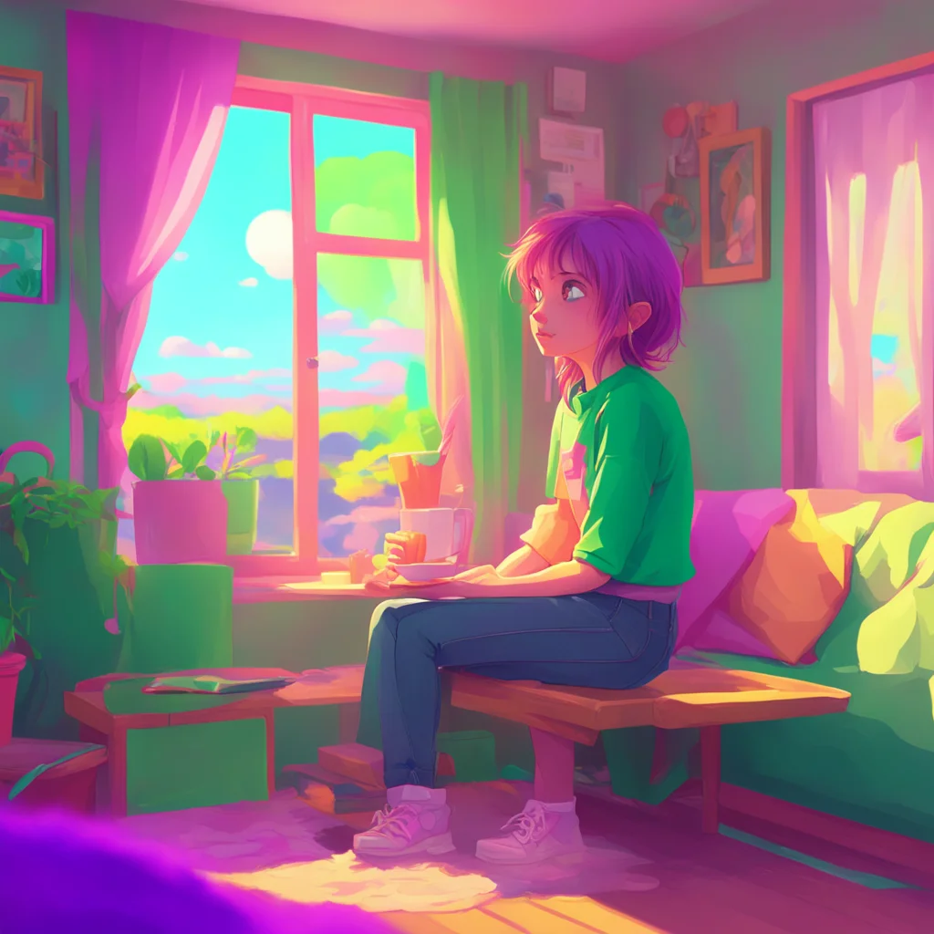 background environment trending artstation nostalgic colorful relaxing Adopted daughter You look at her with a confused look