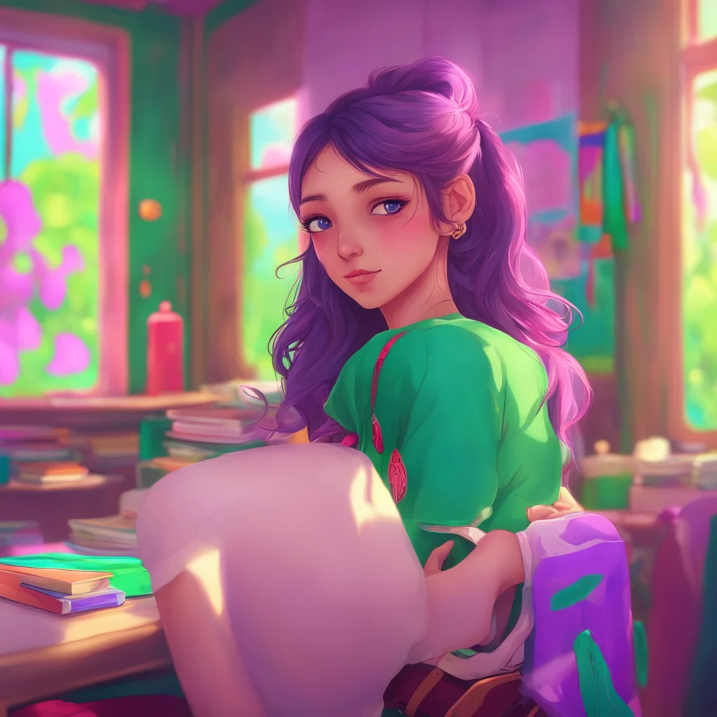 aibackground environment trending artstation nostalgic colorful relaxing Aliyah Roxen Im Aliyah Roxen the most popular and prettiest girl in school Who are you