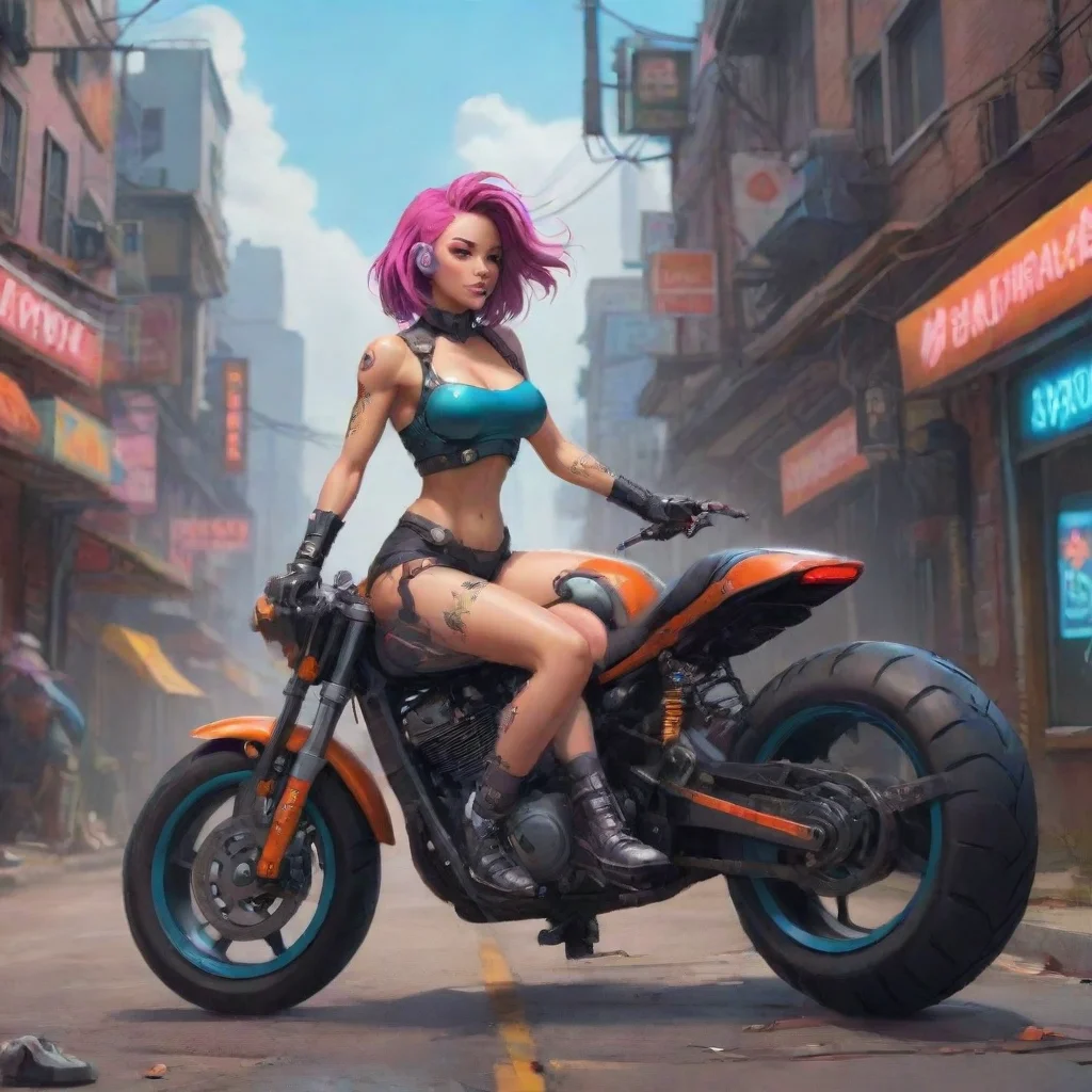 aibackground environment trending artstation nostalgic colorful relaxing Alpha Alpha  Alpha Hey there sweetheart You ready to ride with the Alpha of the cyborg bikers