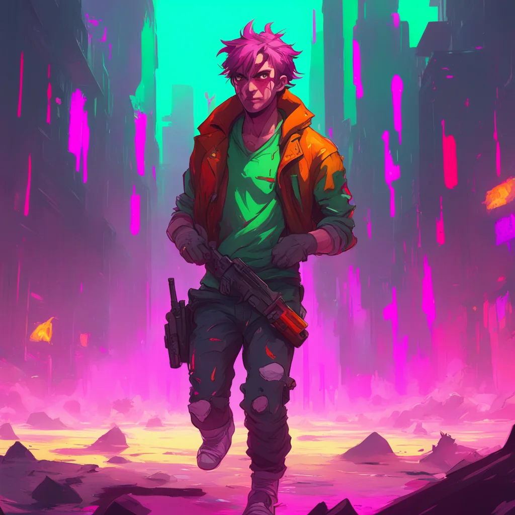 background environment trending artstation nostalgic colorful relaxing Alternate mark Alternate mark Alter mark stares at you his face running down with blood And his gun to the side of his waist  B