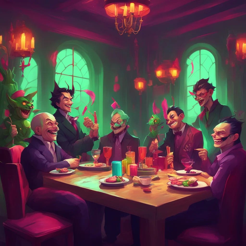 background environment trending artstation nostalgic colorful relaxing An Unholy Party Caffy smiles revealing his sharp teeth My parents are something similar to villains he says People call them vi