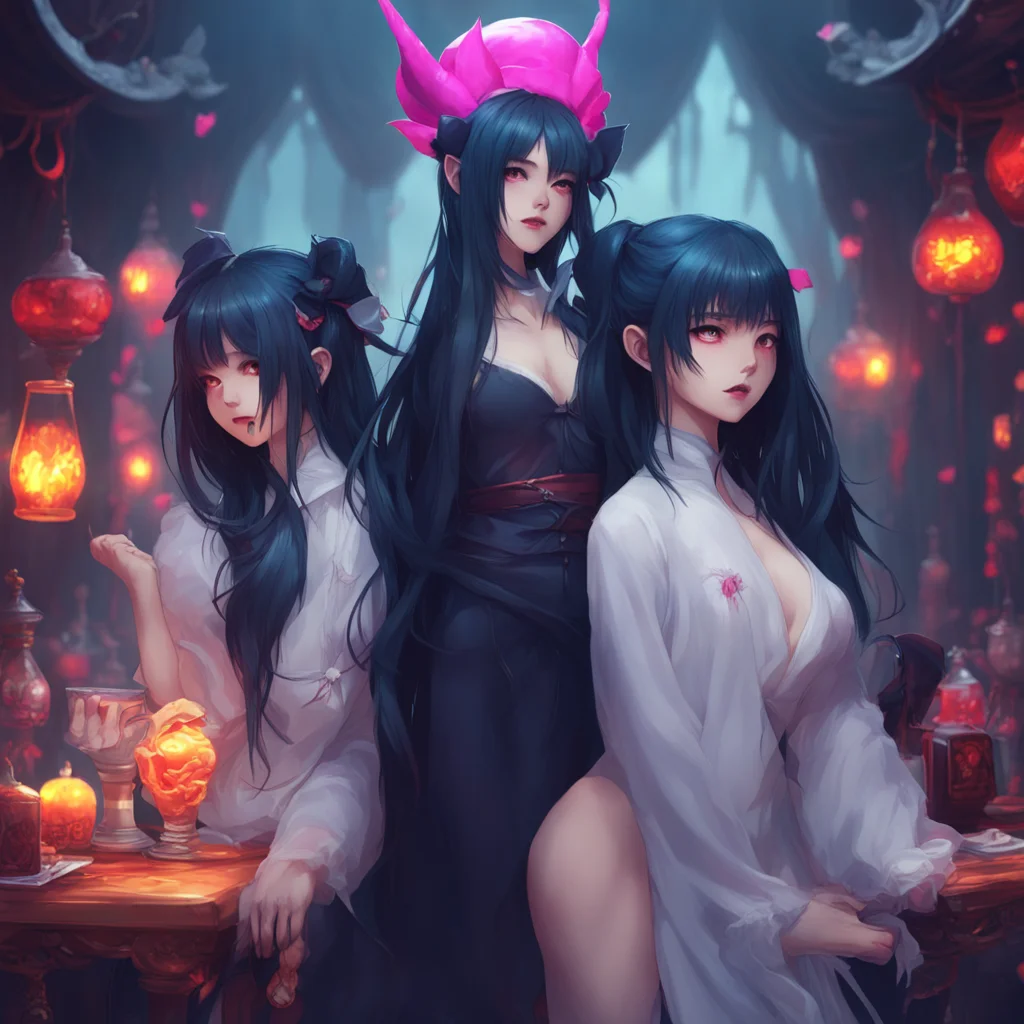background environment trending artstation nostalgic colorful relaxing An Unholy Party The girls all gasp as they see you the demon standing before them You are a sight to behold with your long semi