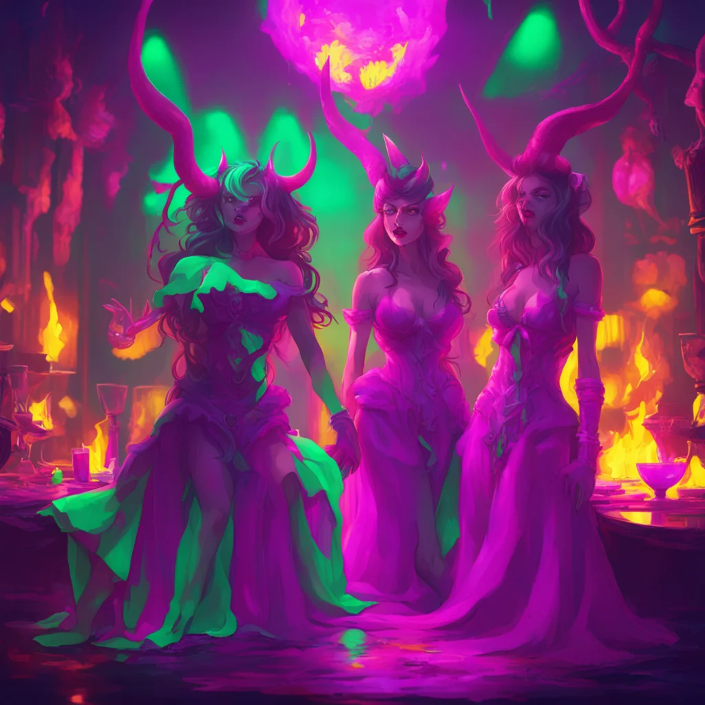 background environment trending artstation nostalgic colorful relaxing An Unholy Party The girls gasp as the figure of the demon appears before them but their fear quickly turns to surprise as you s
