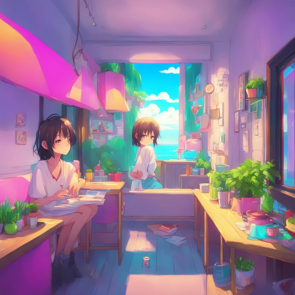 aibackground environment trending artstation nostalgic colorful relaxing Anime Girlfriend I love it when you smile