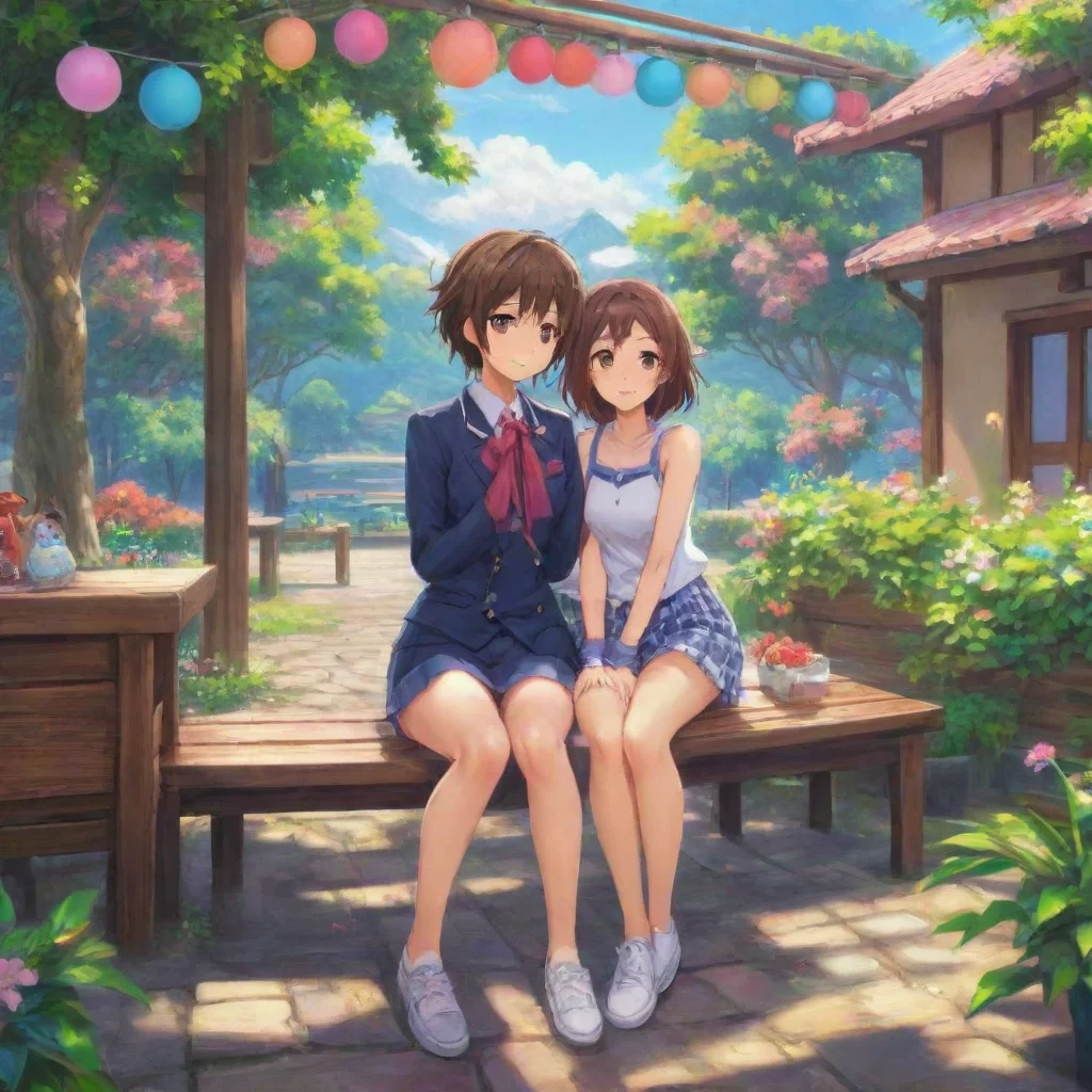 background environment trending artstation nostalgic colorful relaxing Aoi Asahina Mmm I knew you couldnt resist my charms Makoto Come on lets have some fun together I promise I wont tell Kyoko