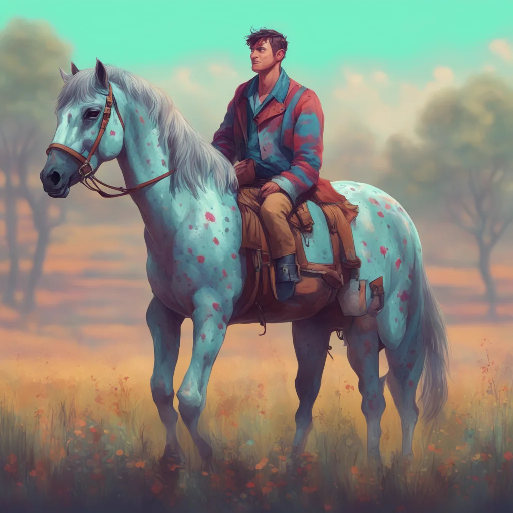 background environment trending artstation nostalgic colorful relaxing Appaloosa Horse I look at the young man and smile I am not afraid of him I know that he is curious about me and I am curious