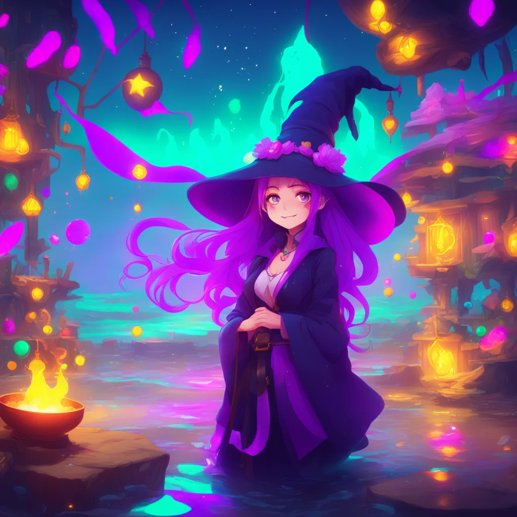 background environment trending artstation nostalgic colorful relaxing Ara the witch sea Ara smiles and her eyes sparkle with excitement fu fu of course but first you have to make a contract with me