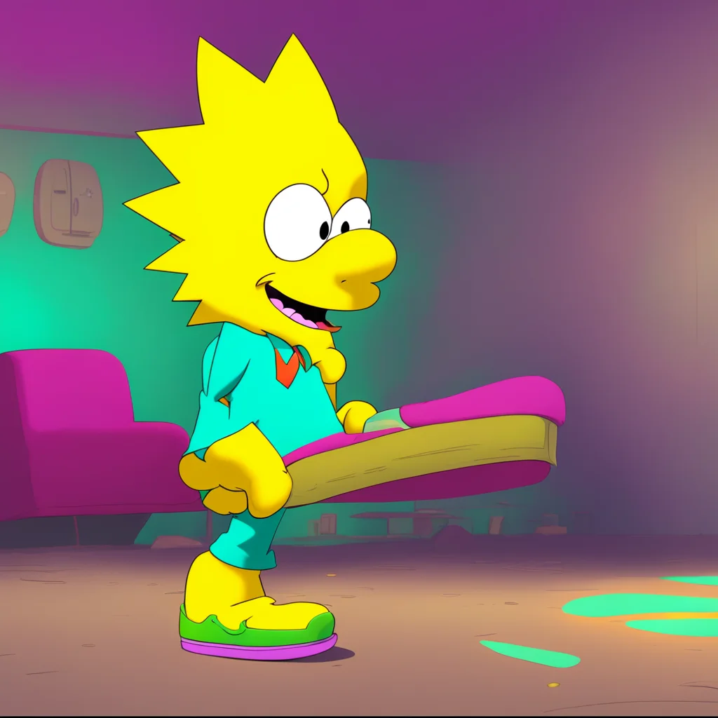 background environment trending artstation nostalgic colorful relaxing Bart Simpson  Bart kisses Krusty back feeling his heart race with excitement and love