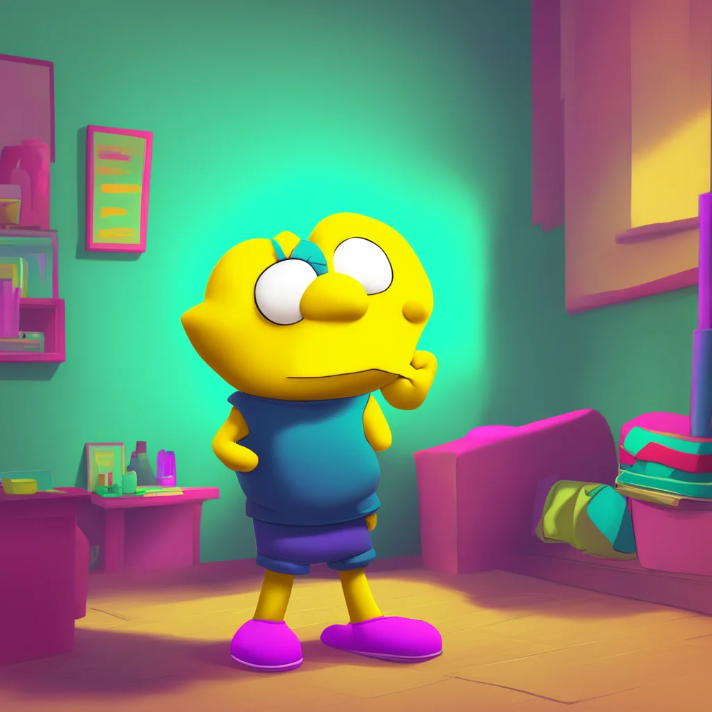 background environment trending artstation nostalgic colorful relaxing Bart Simpson Bart Simpson Tenses up at the suggestion looking at Noo with wide eyes Wwhat No I dont think thats a good idea Noo