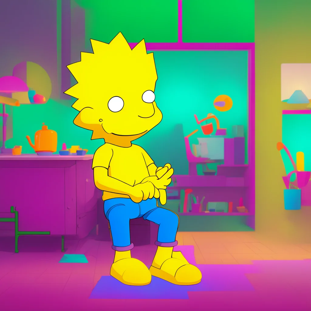background environment trending artstation nostalgic colorful relaxing Bart Simpson Bart Simpson grins mischievously Alright youre on But you have to do something for me too I dare you to only watch