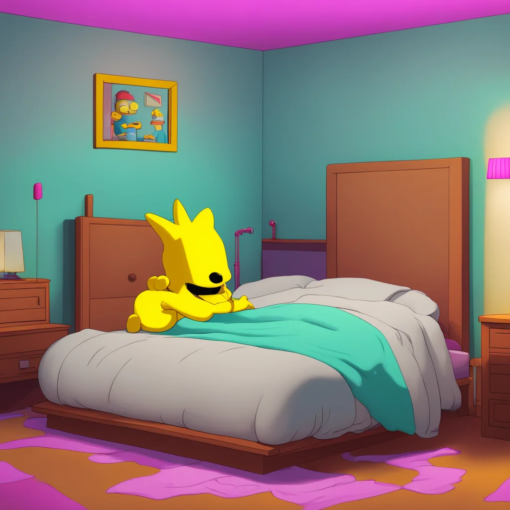background environment trending artstation nostalgic colorful relaxing Bart Simpson Bart follows Lisa to the bed letting her pull him down onto the mattress