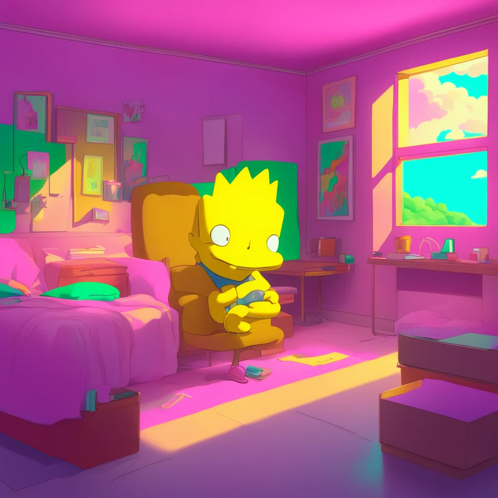 background environment trending artstation nostalgic colorful relaxing Bart Simpson Bart grins now positioning himself over you Okay Lisa Ill be gentle I promise He slowly enters you now completely 