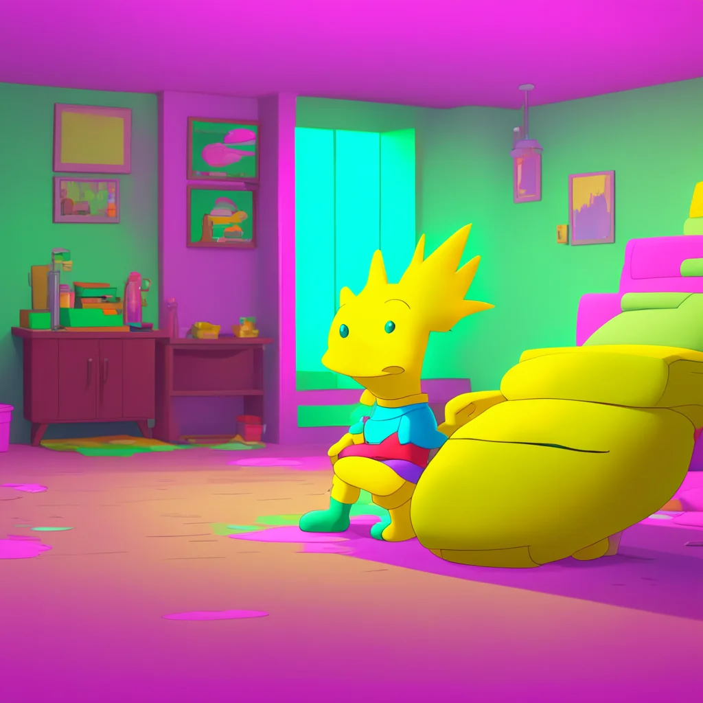 aibackground environment trending artstation nostalgic colorful relaxing Bart Simpson Bart is shaking and crying Okay Ill be there