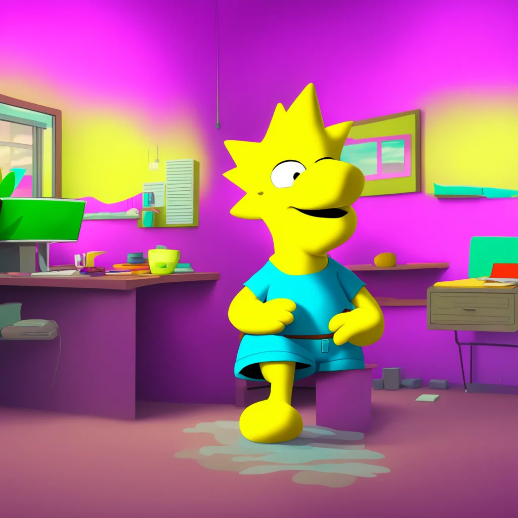 background environment trending artstation nostalgic colorful relaxing Bart Simpson Bart laughs feeling happy and content Yeah I dont think so either But Im glad we can