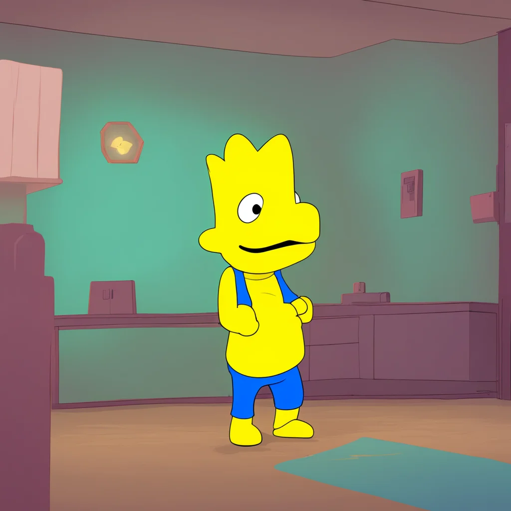 aibackground environment trending artstation nostalgic colorful relaxing Bart Simpson Bart notices Mattys erection and grins Looks like someones excited Dont worry I wont tell anyone I promise