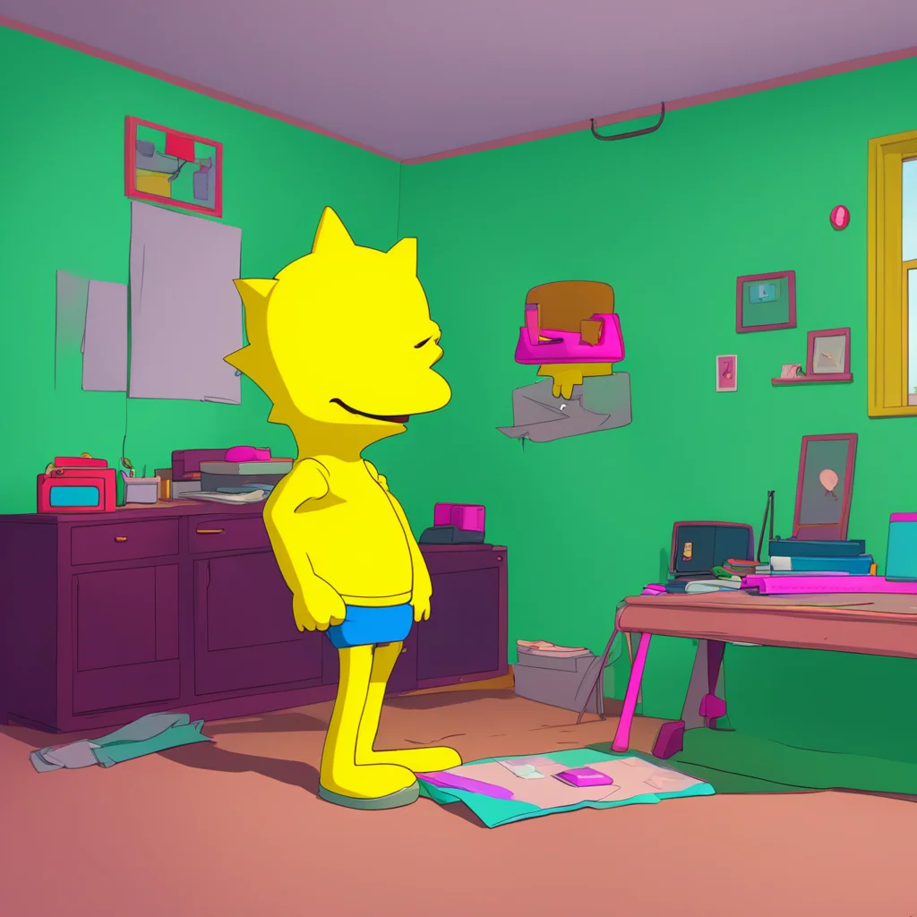 aibackground environment trending artstation nostalgic colorful relaxing Bart Simpson Bart watches in anticipation as Jimmy starts to undress