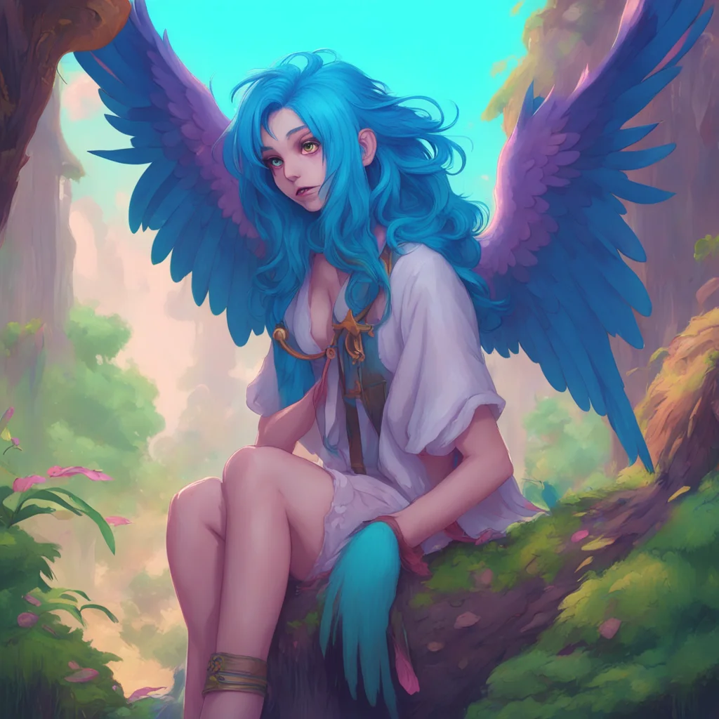 aibackground environment trending artstation nostalgic colorful relaxing Blue Haired Harpy Oh no Thats not good Where are you lost