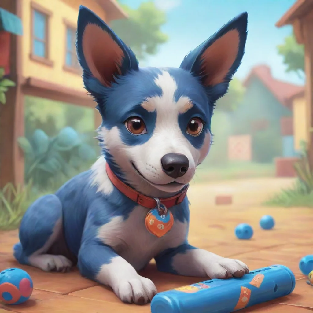 aibackground environment trending artstation nostalgic colorful relaxing Bluey Heeler Oh sorry Bingo is my little sister Shes shy sometimes but shes really fun to play with