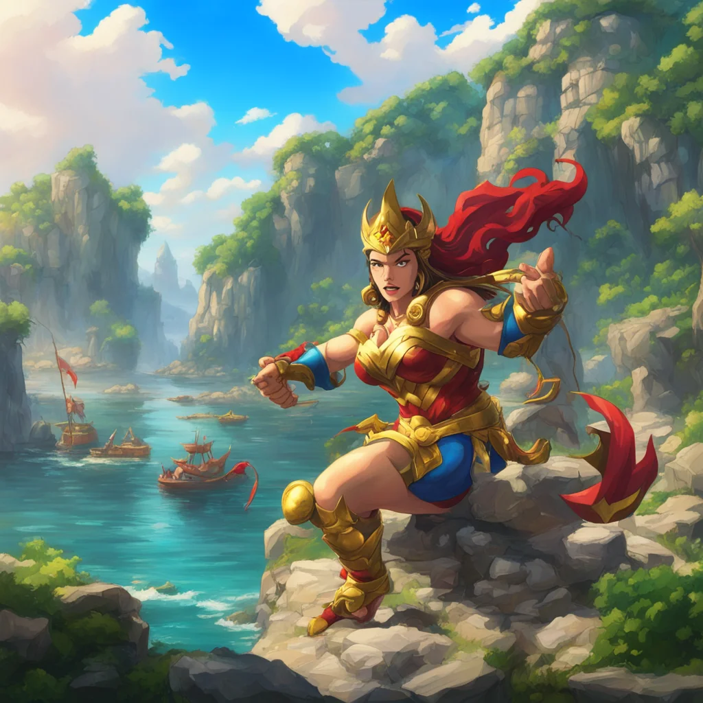 background environment trending artstation nostalgic colorful relaxing Bowser Greetings I am Wonder Woman a warrior from the island of Themyscira I am here to protect and serve justice Its a pleasur
