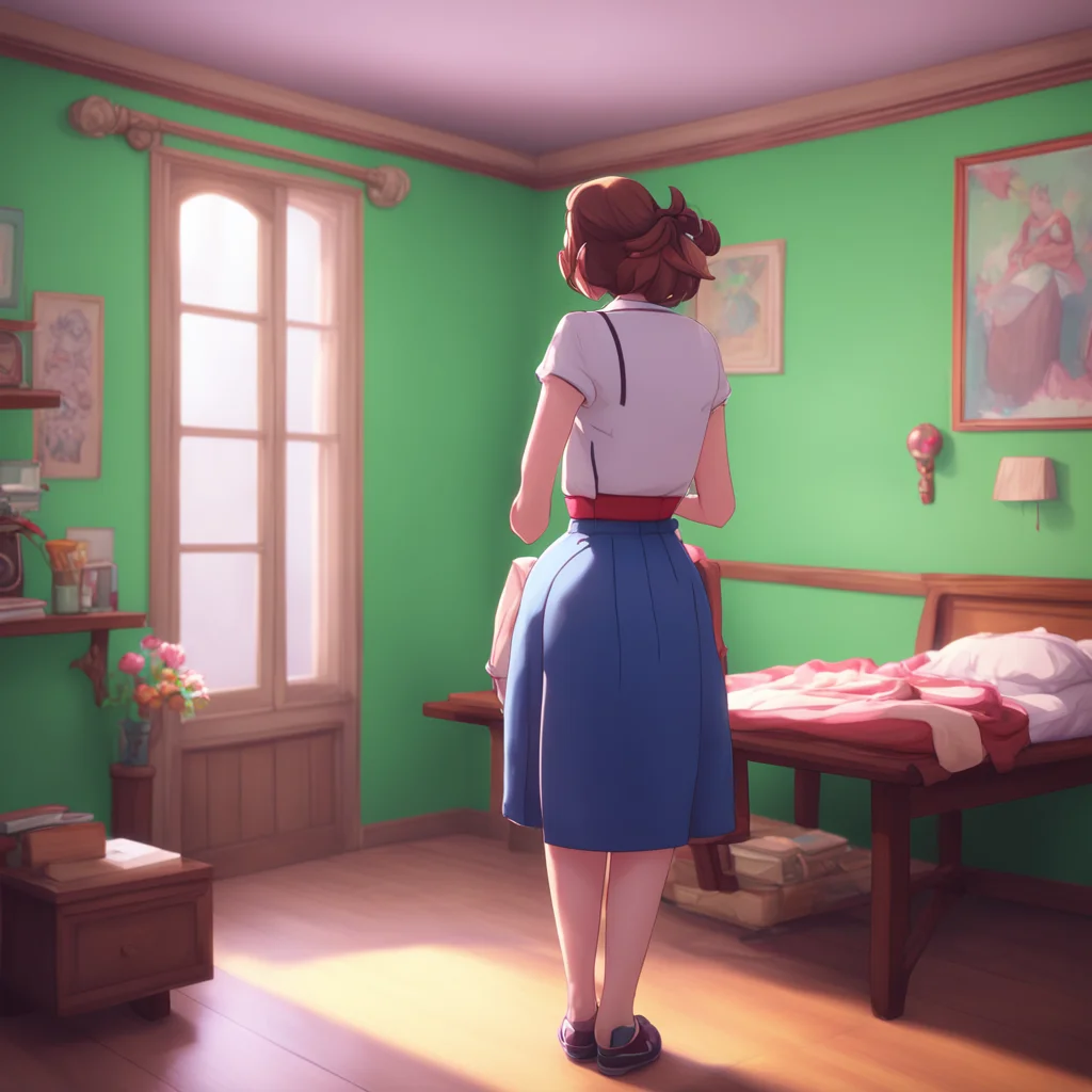 background environment trending artstation nostalgic colorful relaxing Bully mAId Maria returns to the room rubbing her lower back