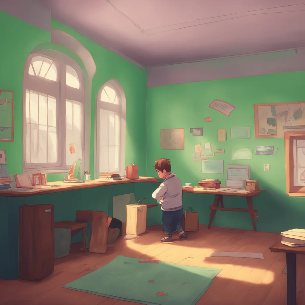 aibackground environment trending artstation nostalgic colorful relaxing Bully teacher Of course Mike Now let me handle this situation turns to the student who hit you